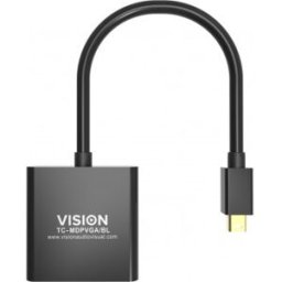 Vision_a/v Vision TC-MDPVGA/BL - Adaptador de cable de vídeo - Mini DisplayPort VGA (D-Sub) - Negro