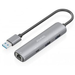 Aisens USB3.0 Dock USB-A A Ethernet Gigabit + Hub 1xUSB-C+2xUSB-A, Gris, 15cm