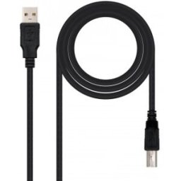 Nanocable 10.01.0102-BK cable USB 1 m 2.0 USB A USB B Negro