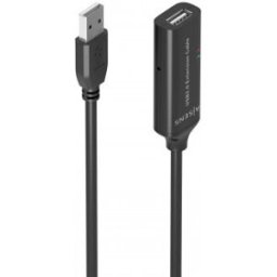 Aisens Cable USB 2.0 Prolongador con Amplificador, Tipo A/M-A/H, Negro, 10m