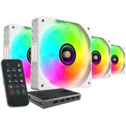 Mars Gaming MFSI4KITW - Kit de ventiladores ARGB - 120mm - 4 ventiladores - Hub y Mando a distancia