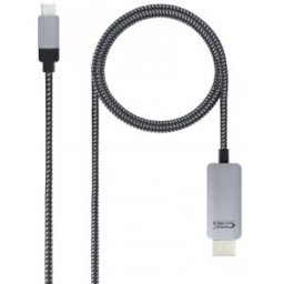 Nanocable 10.15.5103 adaptador de cable de vídeo 3 m USB Tipo C HDMI Aluminio, Negro