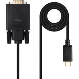 Nanocable Cable Conversor USB-C/M a VGA/M, 1.8 m, Negro