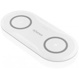 Aisens Cargador Inalambrico USB-C 15W 2 en 1 Para Movil Auriculares, Blanco