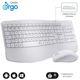 Subblim Teclado con ratón COMBO DUAL OFFICE PROWAVE Blanco
