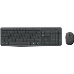 Logitech MK235, Estándar, Inalámbrico, RF inalámbrico, AZERTY, Negro, Ratón incluido