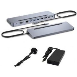 i-tec USB-C Metal Ergonomic 3x 4K Display Docking Station with Power Delivery 100 W + Universal Char