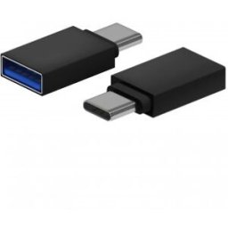 Aisens Mini Adaptador Aluminio USB 3.2 Gen1 3A, Tipo USB-C/M-A/H, Negro