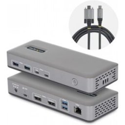 Startech.C Docking Station USB-C de 2 Monitores DisplayPort - 4K 60Hz - Red Ethernet de 1Gbps - Dock Multipanta