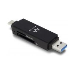 Ewent EW1075, MicroSD (TransFlash),SD,SDHC,SDXC, USB 3.0 (3.1 Gen 1) Type-A/Type-C, 5000 Mbit/s, Win