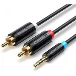 Vention Cable Estéreo BCLBF - Jack 3.5 Macho - 2x RCA Macho - 1m - Negro