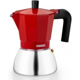 Cafetera Italiana Monix Induction Inox M863106 - 6 Tazas - Roja
