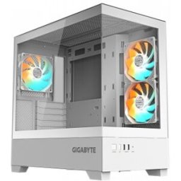 Gigabyte C201 PANORAMIC ICE Caja para PC – Torre media, m-ATX, compatible con radiador de 360 mm, 3