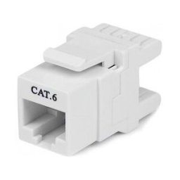 StarTech.com Jack Conector de Pared Módulo Keystone RJ45 Hembra Cat6 de Red 180º - Blanco - Tipo 110