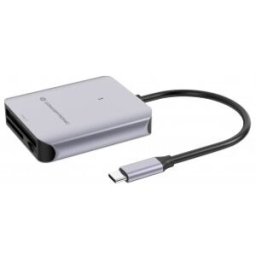 Conceptronic BIAN09G lector de tarjeta USB 3.2 Gen 2 Type-C Gris