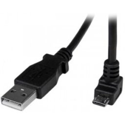StarTech.com Cable Adaptador 2m USB A Macho a Micro USB B Macho Acodado en Ángulo hacia Abajo para T