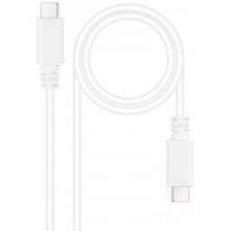 Nanocable Cable USB 2.0 3A, tipo USB-C/M-USB-C/M, Blanco, 1 m
