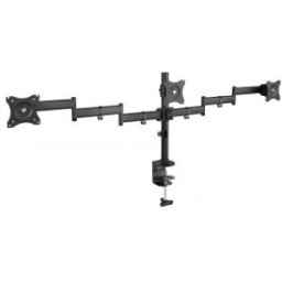 TooQ Soporte de mesa para 3 pantallas (monitor / plasma / LCD / LED) 13"-27", Abrazadera, 8 kg, 33 c