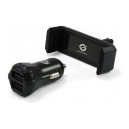 Conceptron IC CUSBCAR2AKIT KIT CARGADOR PARA COCHE - 12/24V - 2x USB - 5V/2A - SOPORTE UNIVERSAL REJI