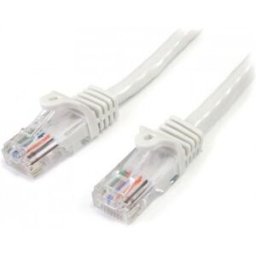 StarTech.com Cable de 1m Blanco de Red Fast Ethernet Cat5e RJ45 sin Enganche - Cable Patch Snagless,