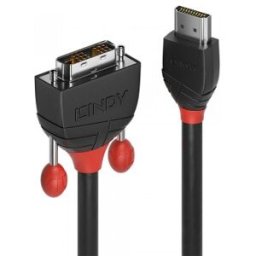 Lindy 36270 Adaptador de cable de vídeo 0,5 m HDMI tipo A (Estándar) DVI-D - Negro