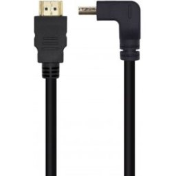 Aisens Cable HDMI V2.0 Acodado Premium Alta Velocidad / HEC 4K@60Hz 18Gbps, A/M-A/M, Negro, 2.0m