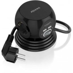 Regleta con Interruptor Aisens ASPS-2A2C05-BK - 3 Tomas de Corriente - 2 USB Tipo-C - 2 USB - Cable