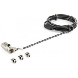 StarTech.com Cable de 2m de Seguridad Universal 3 en 1 para Ordenadores Portátiles - Cable con Canda