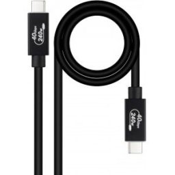 Nanocable Cable USB 4 Gen 3x2 40Gbps 5A/240W, USB-C/M-USB-C/M, Negro, 1 m