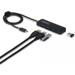 StarTech.com Hub USB-C de 4 Puertos A - 5 Gbps - Ladrón USB Alimentado por el Bus - Concentrador Tip