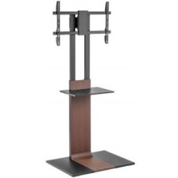 Aisens Soporte de Suelo con Bandeja DVD para Monitor/TV 50kg de 37-86, Negro-Marrón