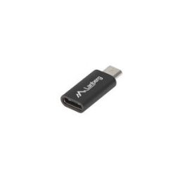 Lanberg ADAPTADOR AD-UC-UM-01 MICROUSB MACHO A USB TIPO-C HEMBRA - COLOR NEGRO
