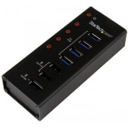 StarTech.com Hub Concentrador USB 3.0 de 4 Puertos y 3 Puertos de Carga USB ( 2x 1A y 1x 2A) - Ladró