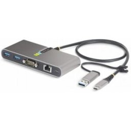 StarTech.com Hub Ladrón USB-C de 2 Puertos USB-A de 5Gbps con Red RJ45 Ethernet Gigabit y Puerto Ser