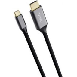 Trust 25630 cambiador de género para cable USB-C HDMI Negro, Plata