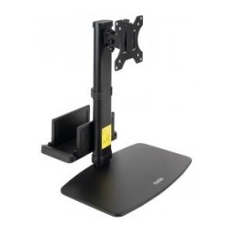 TooQ Soporte de mesa para pantallas 17”-27” con soporte integrado para CPU Ligera