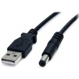 StarTech.com Cable de 91cm de alimentación USB A a M de Tipo Barril de 5,5mm, Macho/Macho, USB A, Ba