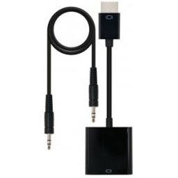 Nanocable CONVERSOR HDMI A SVGA+AUDIO, HDMI/M-SVGA/H+3.5/H, NEGRO, 10 CM+1.0 M, Negro, RoHS, Audio (