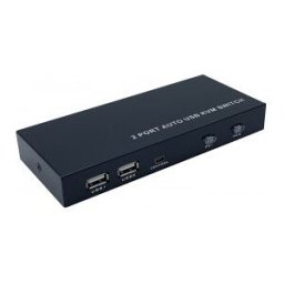 Aisens Conmutador KVM HDMI 4K@60HZ USB 1U-2PC con fuente alimentación, Negro