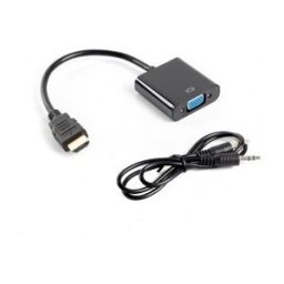 Lanberg AD-0017-BK HDMI-A (1.4)" Stecker auf Vga (15Pol) Buchse Adapter + Klinkenstecker (M/M) Kabel