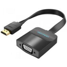 Vention Cable Conversor 74345 - HDMI Macho - VGA Hembra - Jack 3.5 Hembra - 15cm - Negro