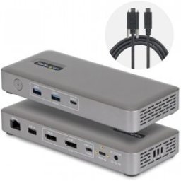 StarTech.com Docking Station USB4 USB-C Universal sin Controladores de 2 Monitores para macOS/Window