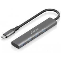Aisens Hub USB 3.1 USB-C, USB-C/M-4x Tipo A/H, Gris, 15cm