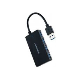 Nanocable Hub USB 3.0 con 4 Puertos de USB 3.0, USB-A/M-USB 3.0/H, Negro, 15 cm