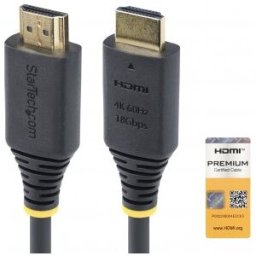 StarTech.com Cable HDMI Premium Certificado de Alta Velocidad de 2m - 4K 60Hz - 144Hz - UHD - HDR10/
