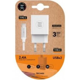 Tech One T ECH TEC2403 cargador de dispositivo móvil Universal Blanco Corriente alterna Interior