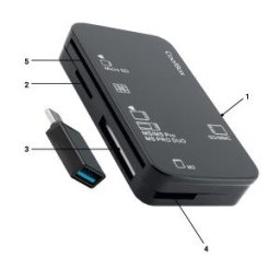 CoolBox LECTOR DE TARJETAS EXTERNO CRE4 + LECTOR DNIE + SIM + ADAPTADOR A USB-C