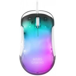 Mars Gaming MMGLOWW Ratón Gaming RGB Chroma-Glow Acabado Esp Blanco