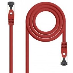 Nanocable Cable de Red Latiguillo Cat.8.1 2GHz LSZH SSTP AWG26, Rojo, 0.5 m