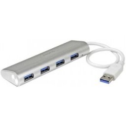 StarTech.com Concentrador Portátil USB 3.0 de 4 Puertos - Hub con Cable Incorporado - 4 Total USB Po